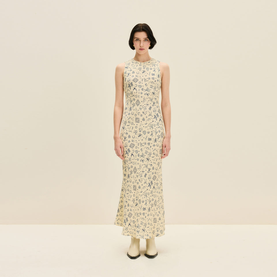 Sleeveless dress in Ballerina Butter Print