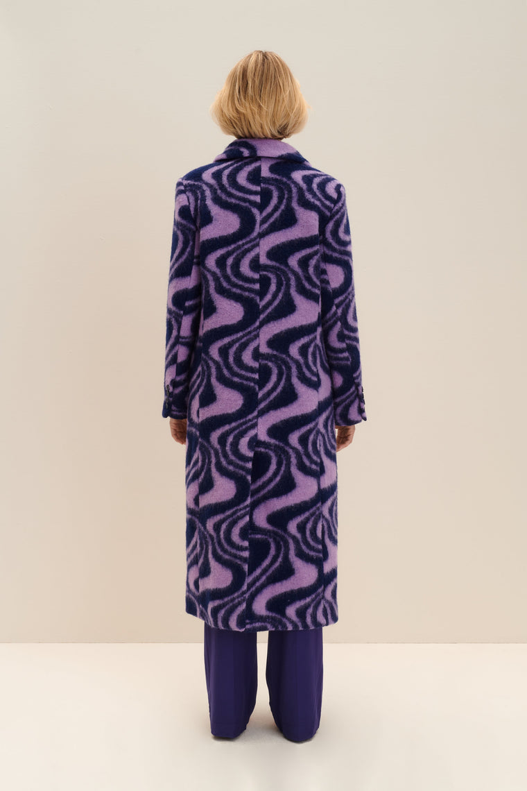 Oversized wool coat in Funky Pattern