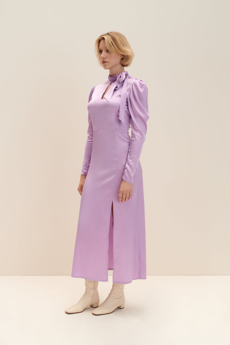 Tie-detailed dress in Lilac