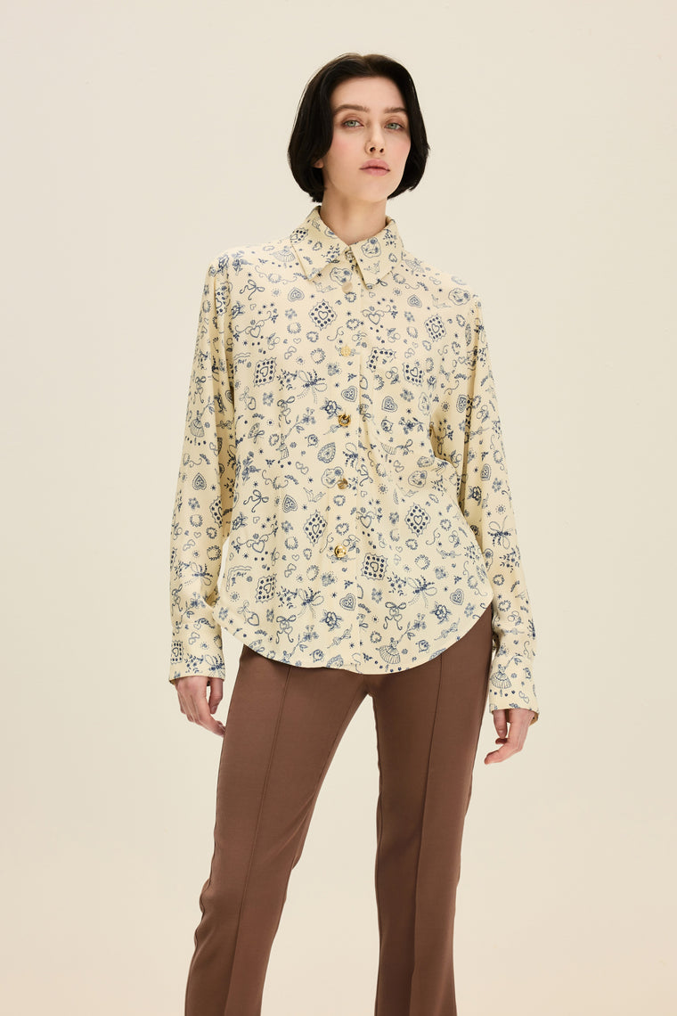 Button down shirt in Ballerina Butter Print