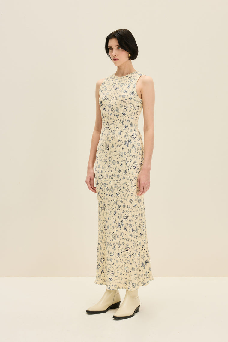 Sleeveless dress in Ballerina Butter Print