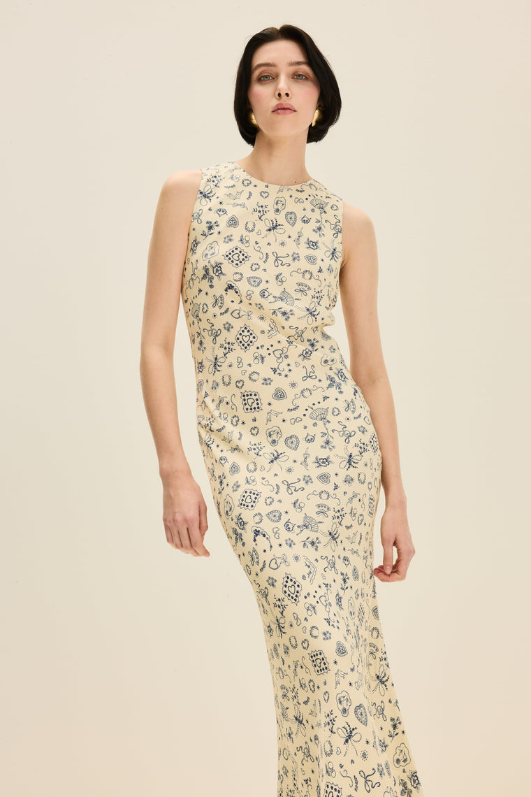 Sleeveless dress in Ballerina Butter Print