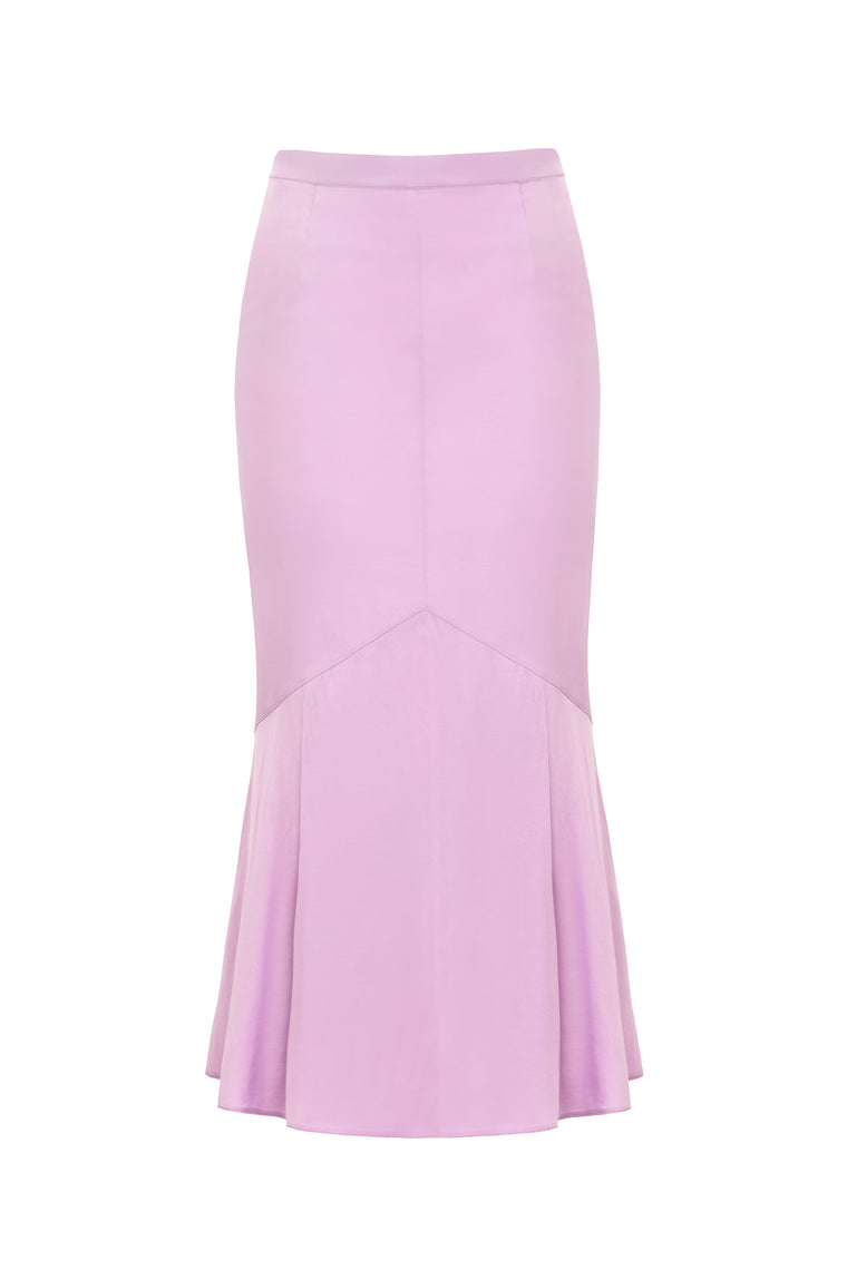 Satin panelled skirt in Lilac