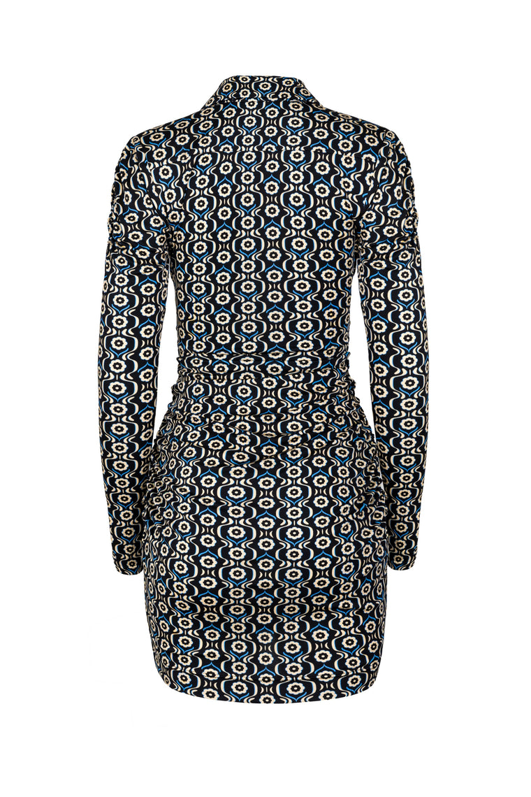 Long sleeve stretch-jersey dress in Daisy Print