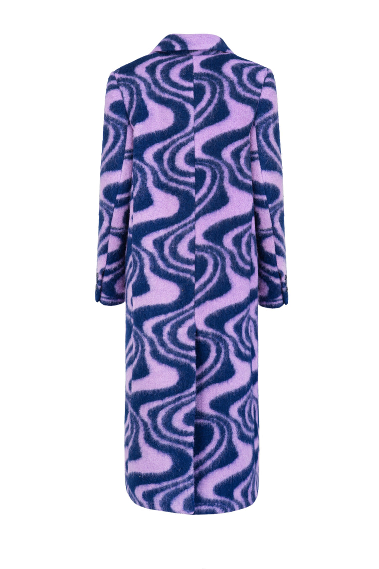 Oversized wool coat in Funky Pattern