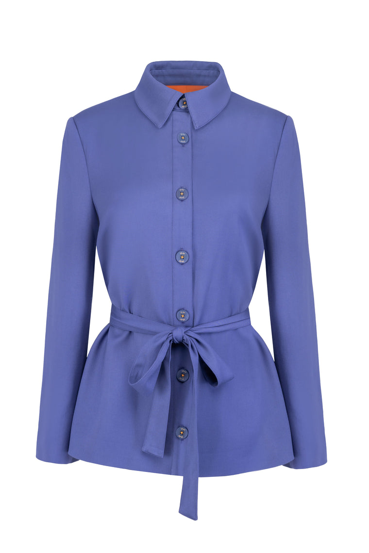 Belted uniform blazer in Persian Indigo