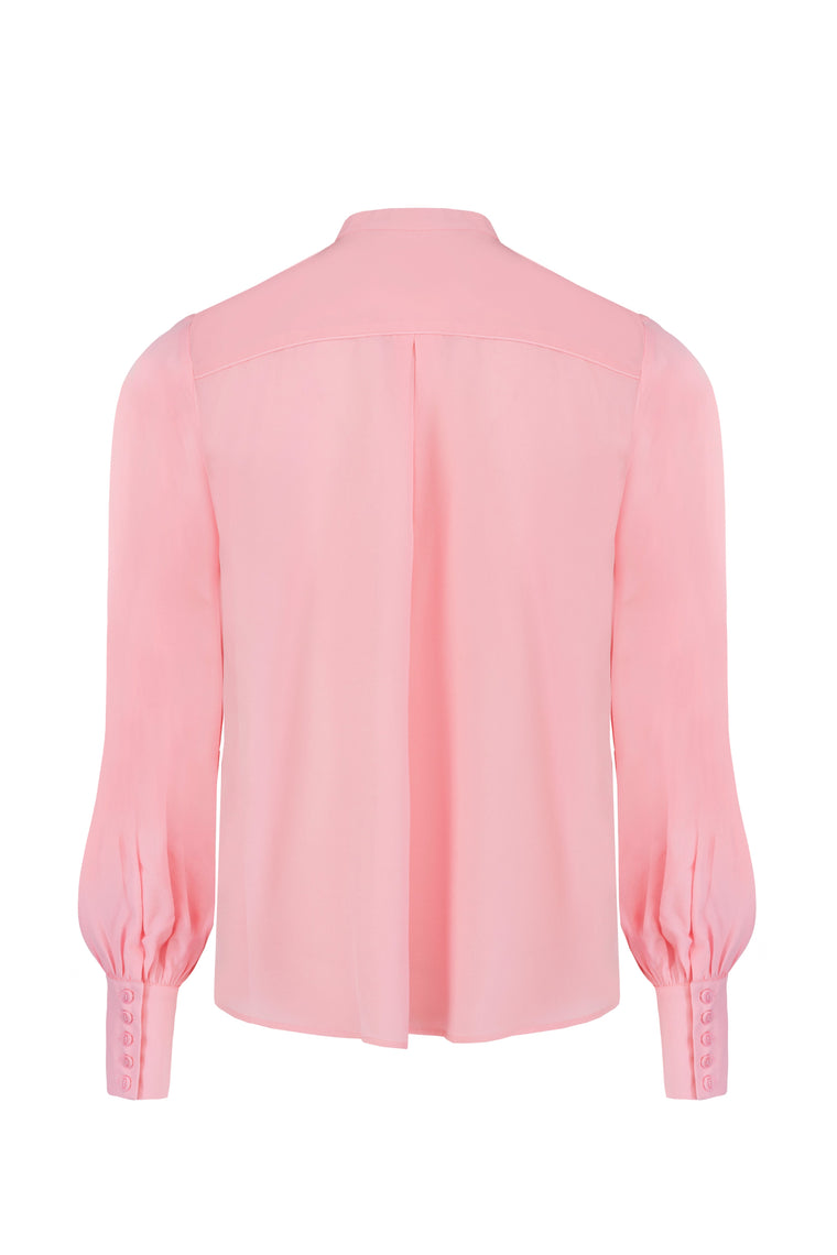 Crepe de chine silk shirt in Candy Pink